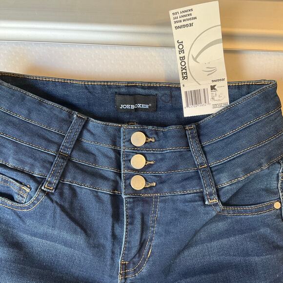 Joe Boxer Women Skinny Jeans size 5 Blue High Rise Stretch Boot Cut NWT Comfy - Picture 8 of 11